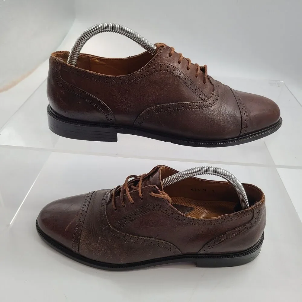 Stanley Blacker Couture Handmade Italy Dress Brown Cap Toe Oxfords 9M Style 526